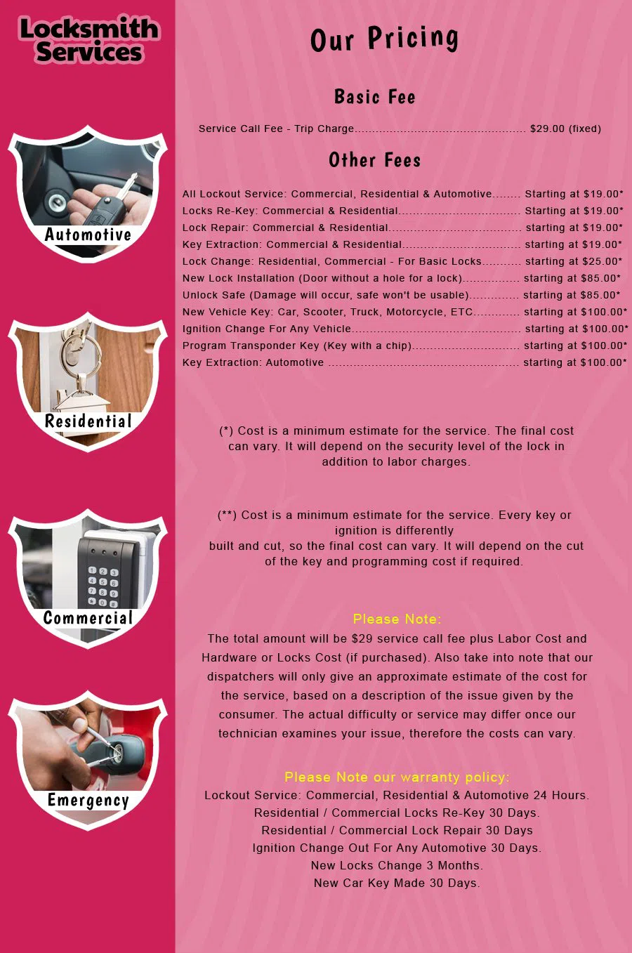 Bernardsville NJ Locksmith Store Bernardsville, NJ 908-452-6916 - price-list-c-18